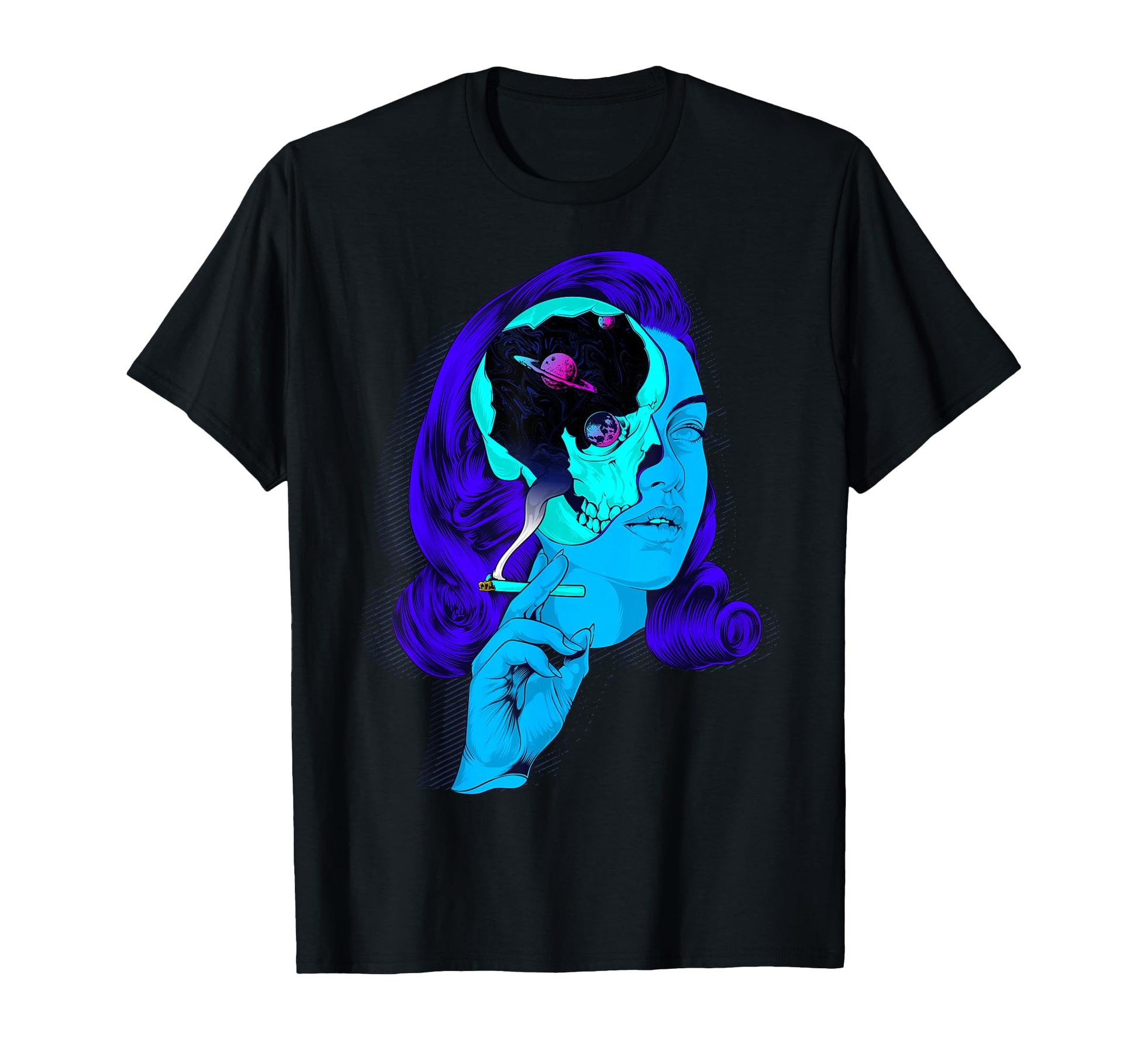 Galaxy Skull Aesthetic Edgy T-Shirt - Fun Novelty Design Men Women - T-Shirt, Sweatshirt, Hoodie