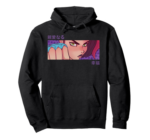 Anime Eyes Japan Culture Art Japanese Hoodie - Aesthetic Graphic Unisex - T-Shirt, Sweatshirt, Hoodie