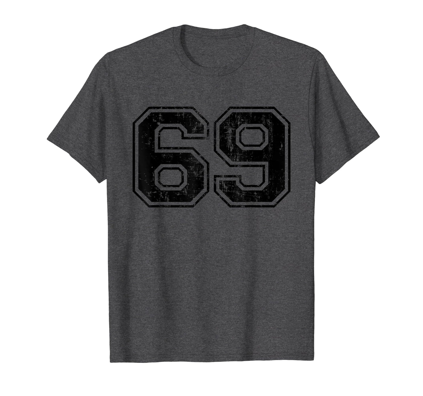Number 69 Varsity Distressed Sport Team T-Shirt - Unique Graphic Men Women - T-Shirt, Sweatshirt, Hoodie