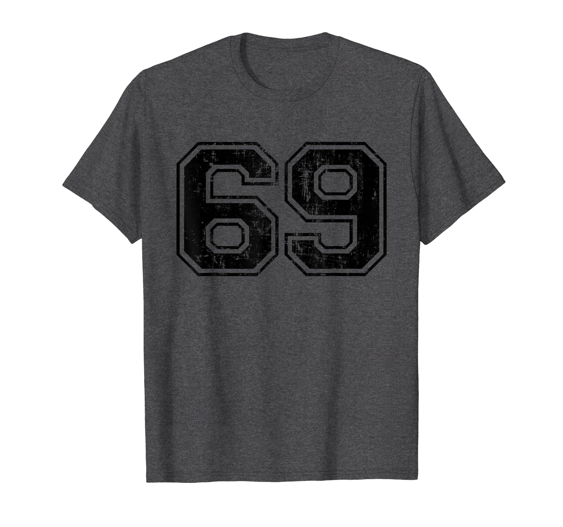 Number 69 Varsity Distressed Sport Team T-Shirt - Unique Graphic Men Women - T-Shirt, Sweatshirt, Hoodie