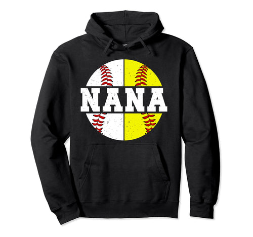 Baseball Softball Nana Softball Hoodie - Custom Art Print Men Women - T-Shirt, Sweatshirt, Hoodie