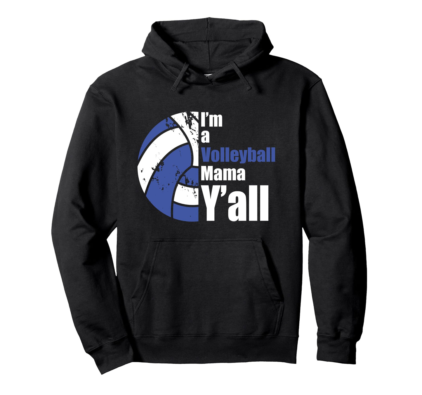 Blue White Volleyball Mom Funny Mothers Hoodie - Trendy Graphic for Adults - T-Shirt, Sweatshirt, Hoodie