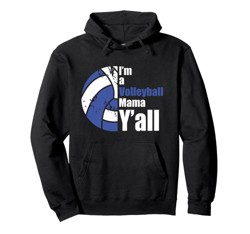 Blue White Volleyball Mom Funny Mothers Hoodie - Trendy Graphic for Adults - T-Shirt, Sweatshirt, Hoodie