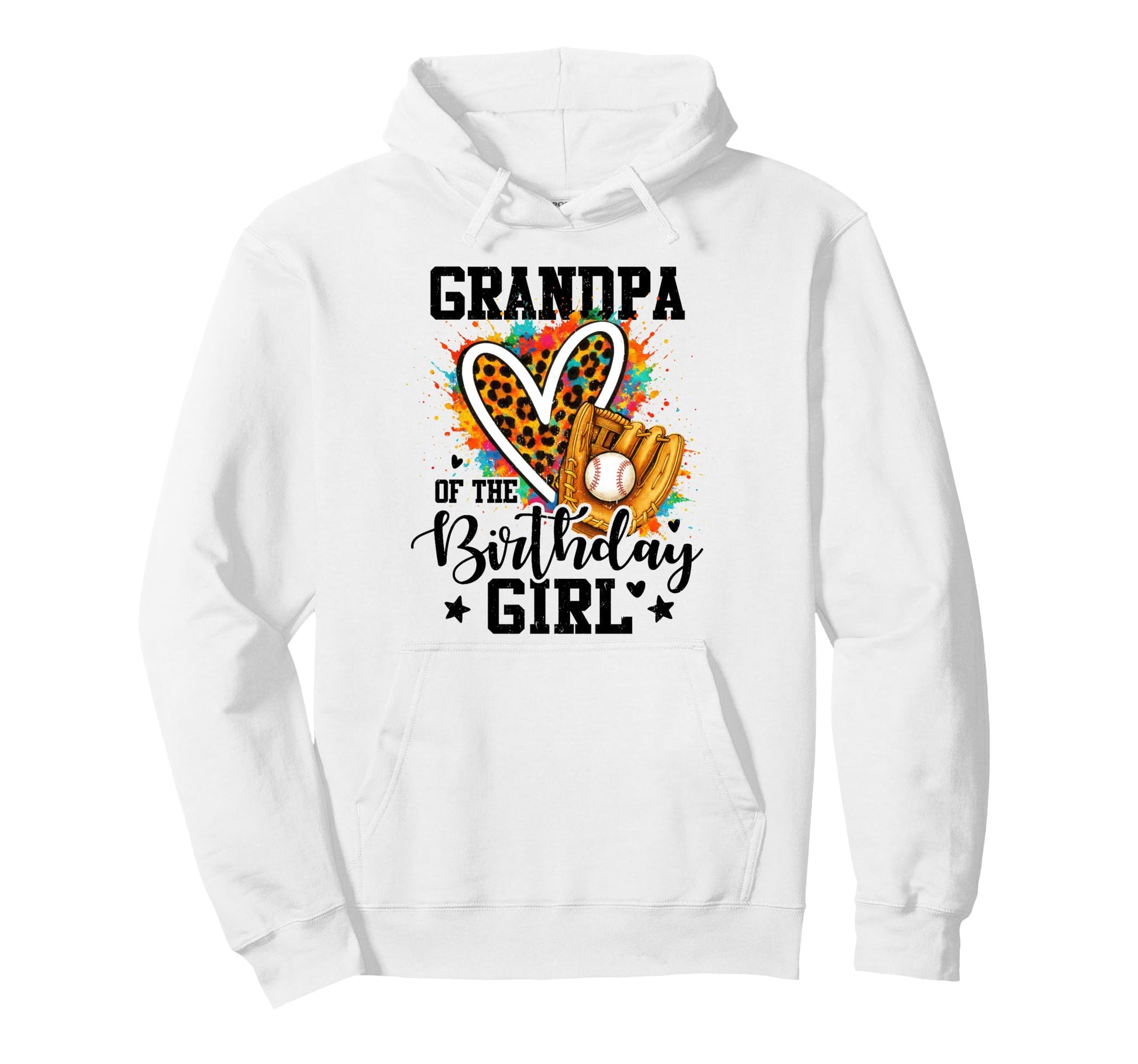 Grandpa Birthday Baseball Colorful Hoodie - Streetwear Style for Adults - T-Shirt, Sweatshirt, Hoodie