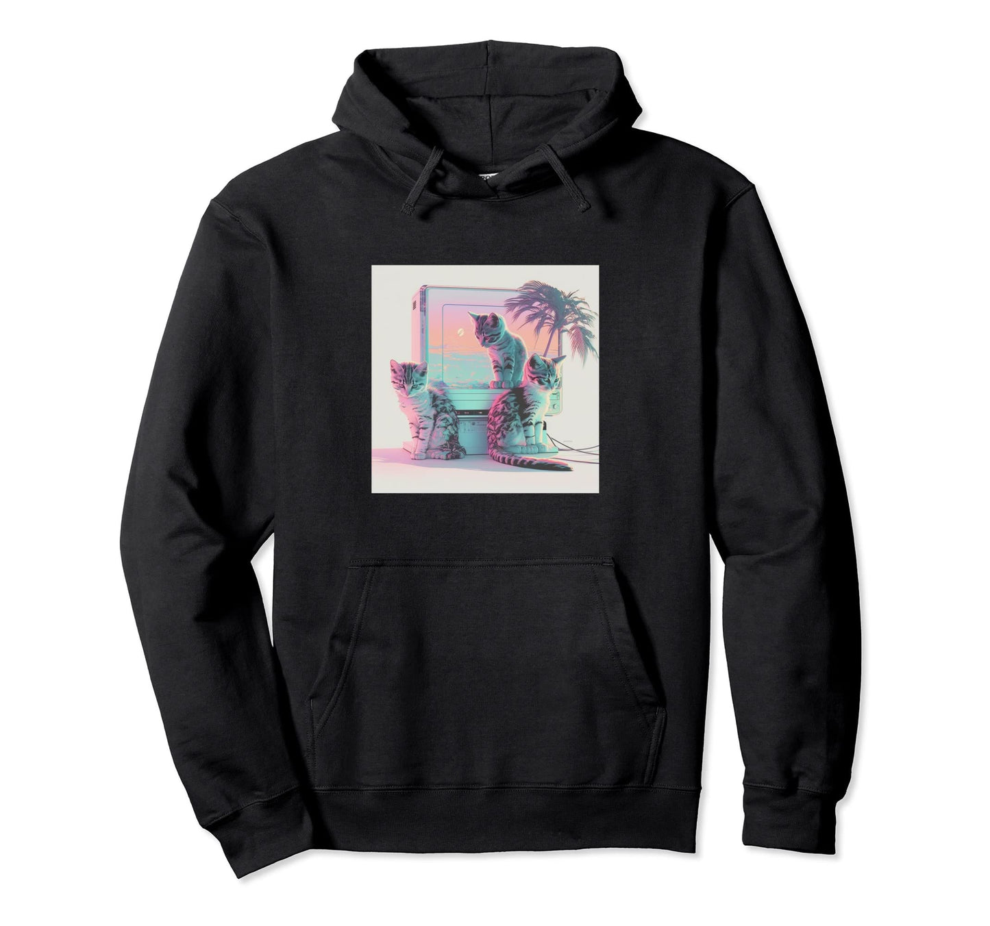 Vaperwave Aesthetic Glitch Retrowave Hoodie - Novelty Apparel Unisex - T-Shirt, Sweatshirt, Hoodie