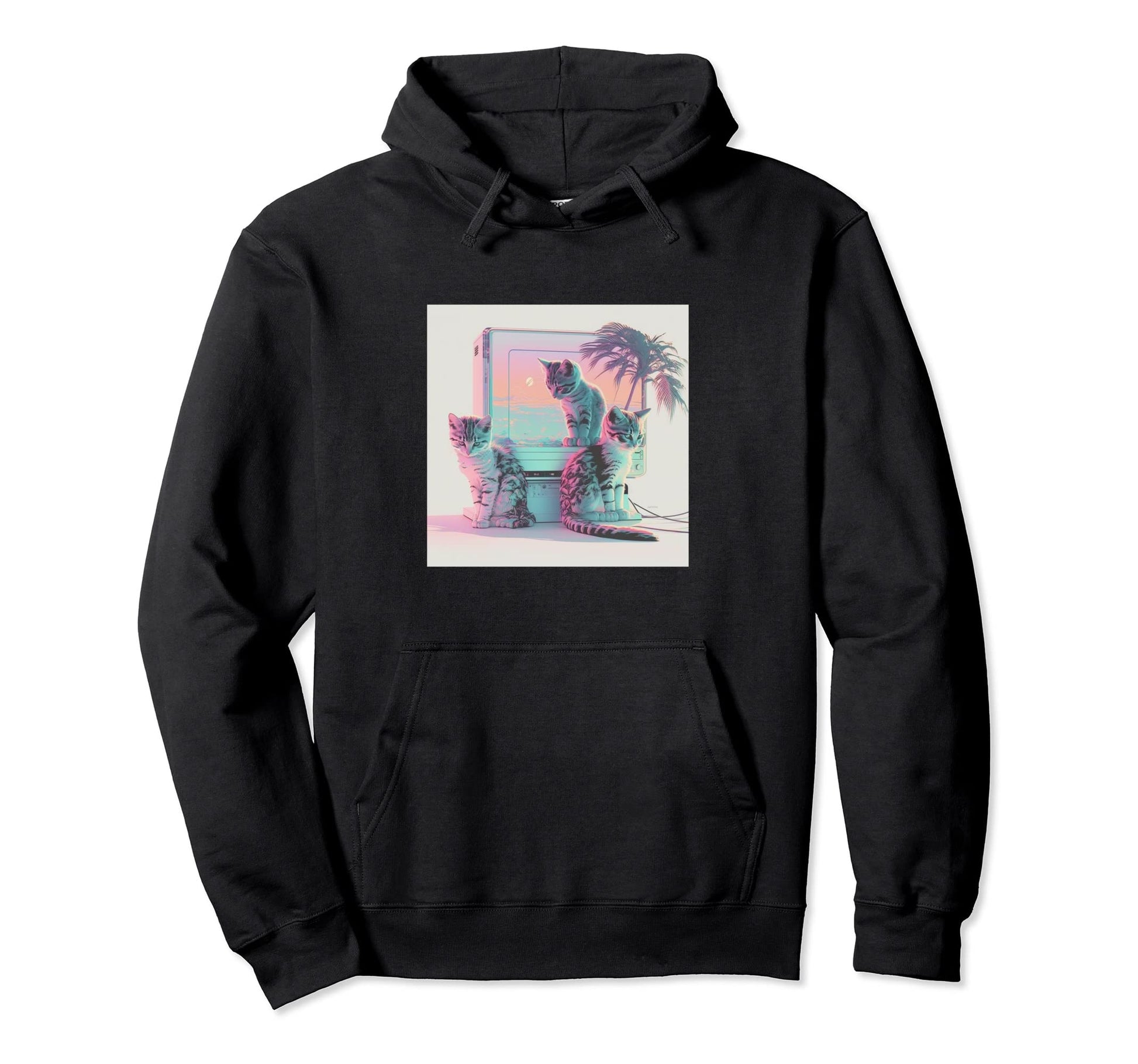 Vaperwave Aesthetic Glitch Retrowave Hoodie - Novelty Apparel Unisex - T-Shirt, Sweatshirt, Hoodie