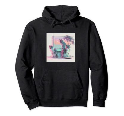 Vaperwave Aesthetic Glitch Retrowave Hoodie - Novelty Apparel Unisex - T-Shirt, Sweatshirt, Hoodie