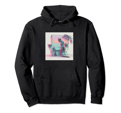 Vaperwave Aesthetic Glitch Retrowave Hoodie - Novelty Apparel Unisex - T-Shirt, Sweatshirt, Hoodie