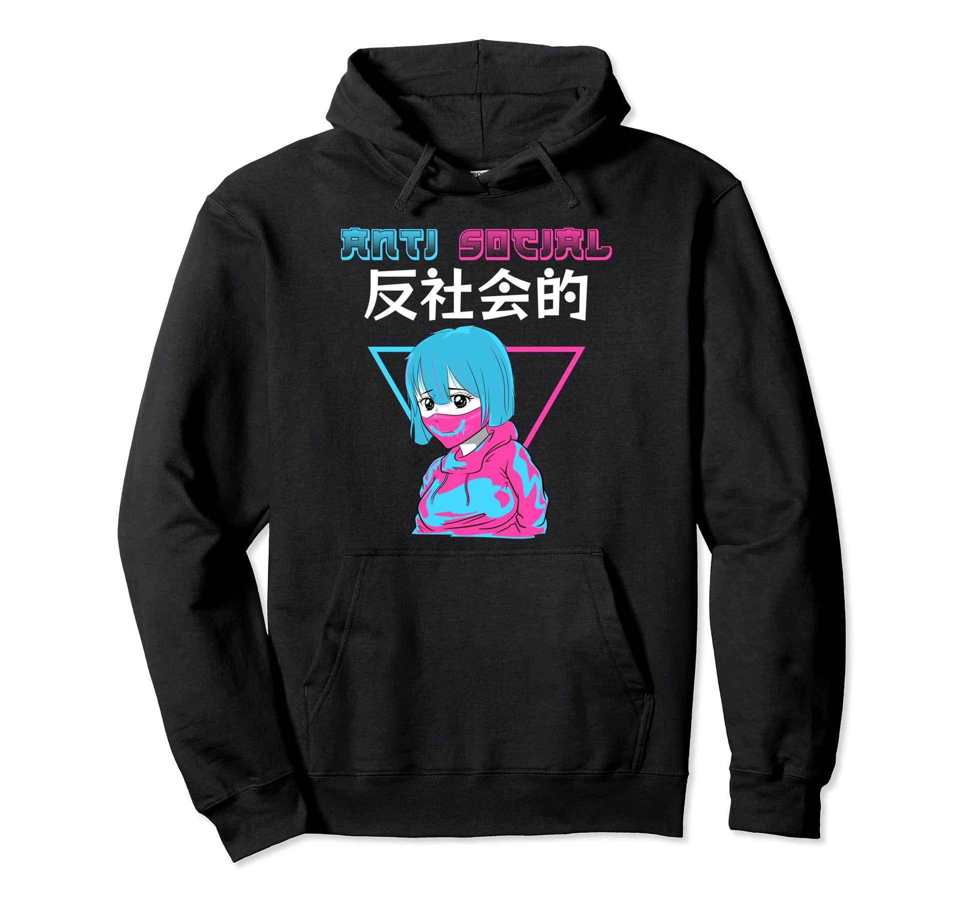 Anti Social Japanese Sad Anime Edgy Hoodie - Casual Everyday Wear Unisex - T-Shirt, Sweatshirt, Hoodie