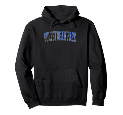 Gulfstream Park Distressed Blue Varsity Hoodie - Custom Art Print Men Women - T-Shirt, Sweatshirt, Hoodie