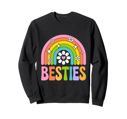 Besties 70S Rainbow Bff Best Sweatshirt - Casual Everyday Wear Men Women - T-Shirt, Sweatshirt, Hoodie