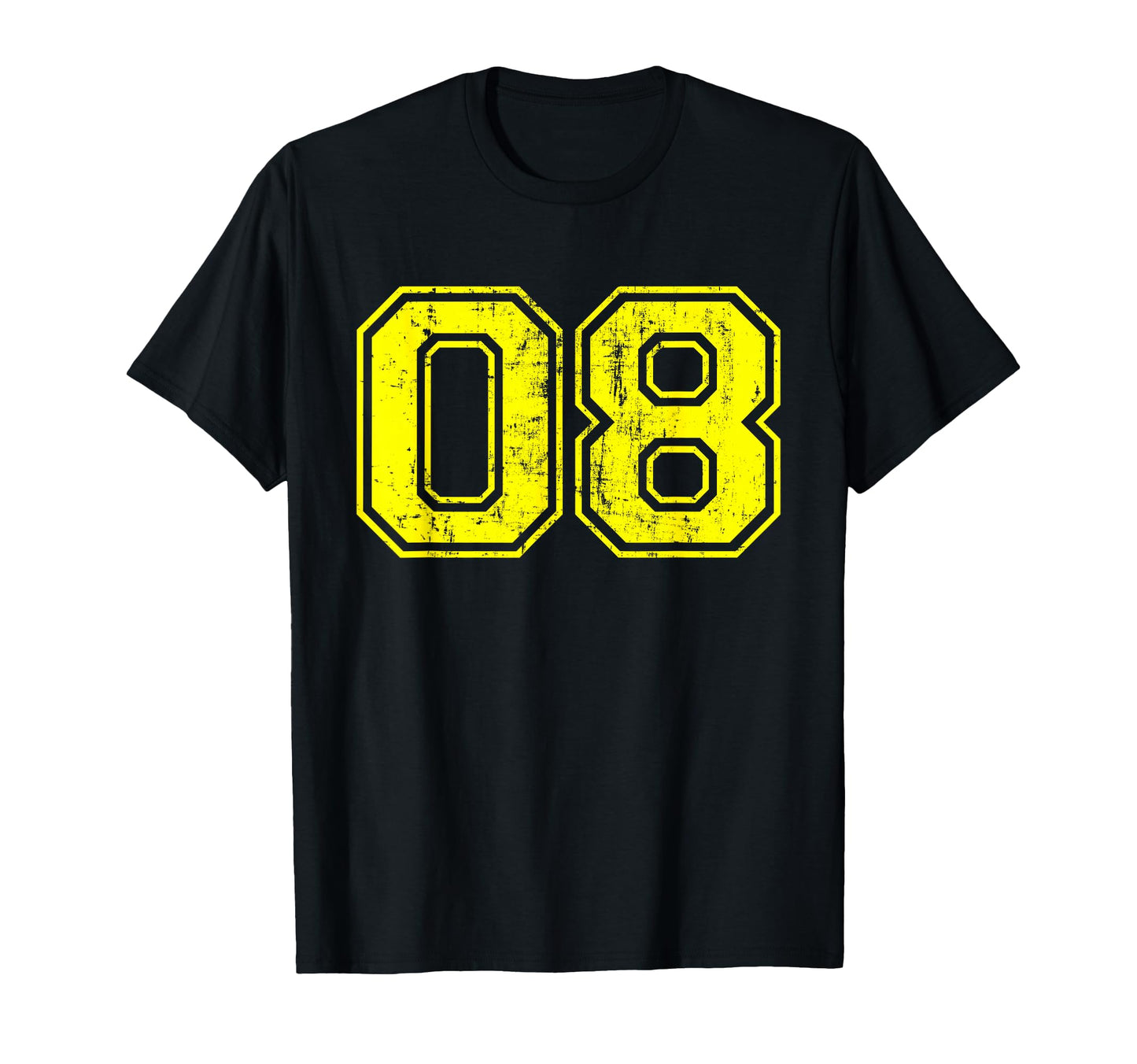Number 08 Eight Varsity Distressed T-Shirt - Aesthetic Graphic for Adults - T-Shirt, Sweatshirt, Hoodie