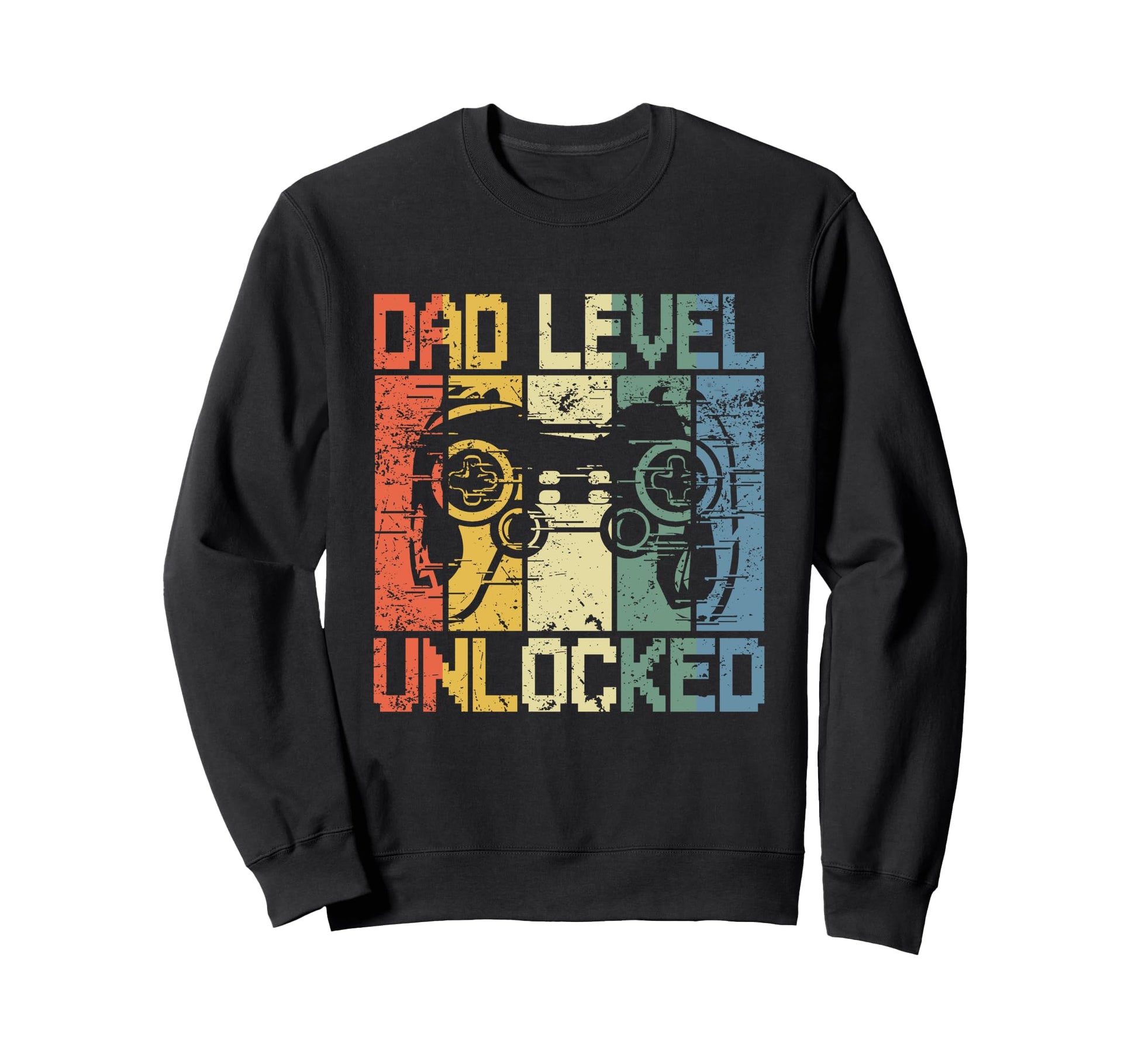 Dad Level Unlocked Gaming Controller Sweatshirt - Unique Graphic Men Women - T-Shirt, Sweatshirt, Hoodie