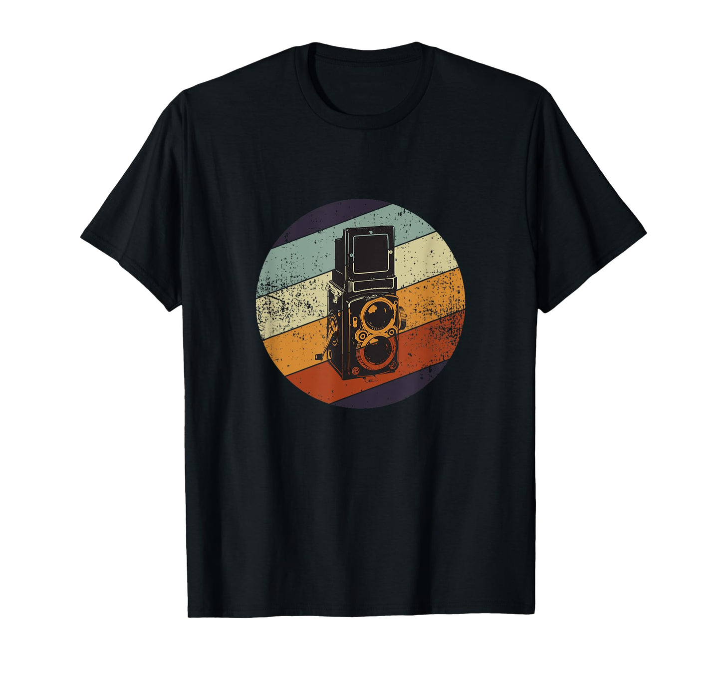 Distressed Camera Sunset T-Shirt - Minimalist Print Unisex - T-Shirt, Sweatshirt, Hoodie
