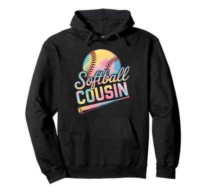 Softball Cousin Tie Dye Grandma Fathers Hoodie - Graphic Print for Adults - T-Shirt, Sweatshirt, Hoodie