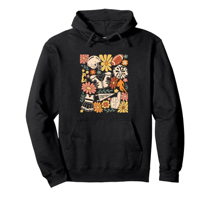 Football Boho Flowers Hippie Floral Hoodie - Graphic Print for Adults - T-Shirt, Sweatshirt, Hoodie