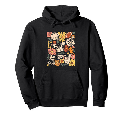 Football Boho Flowers Hippie Floral Hoodie - Graphic Print for Adults - T-Shirt, Sweatshirt, Hoodie