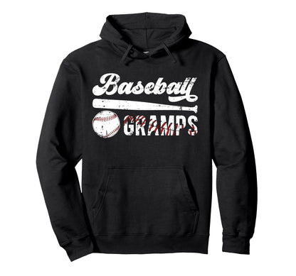 Baseball Gramps Grandpa Gramps Baseball Hoodie - Graphic Print Men Women - T-Shirt, Sweatshirt, Hoodie