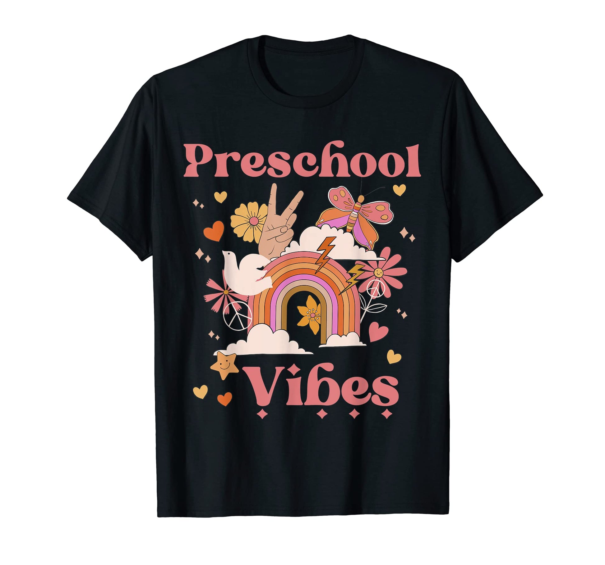 Preschool Vibes School Groovy Boho T-Shirt - Fun Novelty Design Men Women - T-Shirt, Sweatshirt, Hoodie