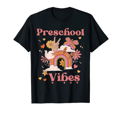 Preschool Vibes School Groovy Boho T-Shirt - Fun Novelty Design Men Women - T-Shirt, Sweatshirt, Hoodie