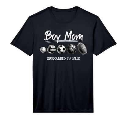 Mens Mom Surrounded Balls Funny Ball T-Shirt - Custom Art Print for Adults - T-Shirt, Sweatshirt, Hoodie