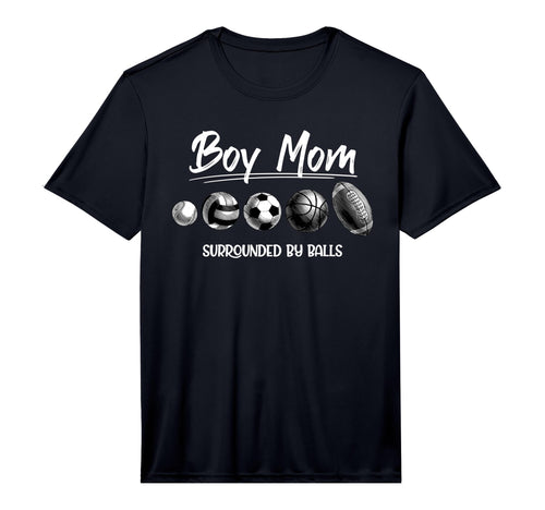 Mens Mom Surrounded Balls Funny Ball T-Shirt - Custom Art Print for Adults - T-Shirt, Sweatshirt, Hoodie