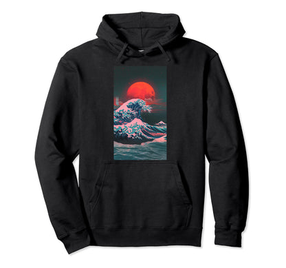Great Wave Kanagawa Wave Japanese Hoodie - Trendy Graphic for Adults - T-Shirt, Sweatshirt, Hoodie