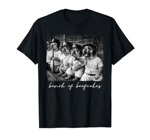 Bulldog Baseball Bunch Beefcakes T-Shirt - Aesthetic Graphic for Adults - T-Shirt, Sweatshirt, Hoodie