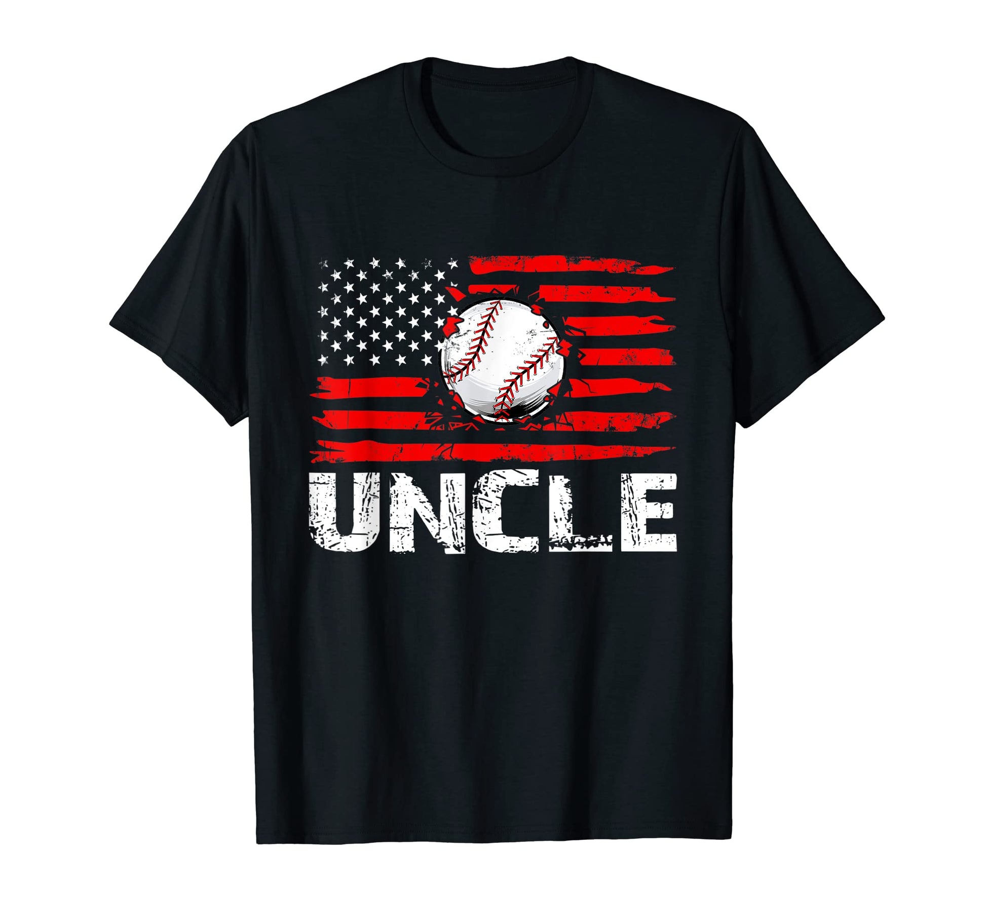 American Flag Uncle Baseball Player T-Shirt - Novelty Apparel for Adults - T-Shirt, Sweatshirt, Hoodie