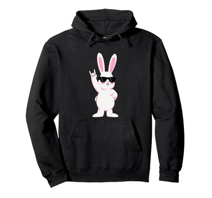 Bunny Rock Funny Rabbit Sunglasses Hoodie - Streetwear Style Men Women - T-Shirt, Sweatshirt, Hoodie