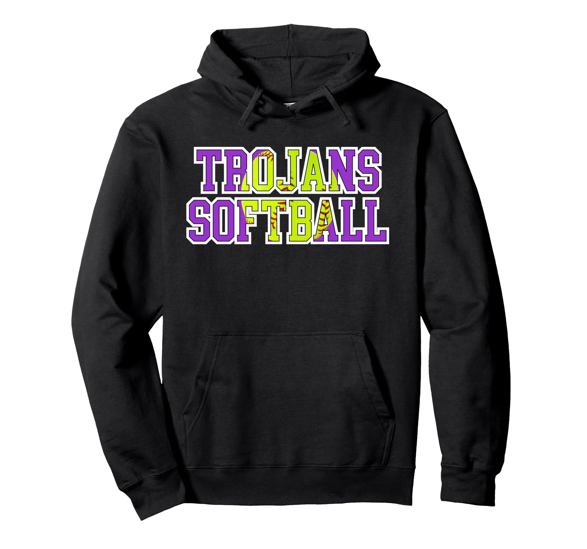 Trojans Softball Mom Game Day Mascot Hoodie - Graphic Print Men Women - T-Shirt, Sweatshirt, Hoodie