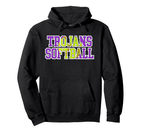 Trojans Softball Mom Game Day Mascot Hoodie - Graphic Print Men Women - T-Shirt, Sweatshirt, Hoodie