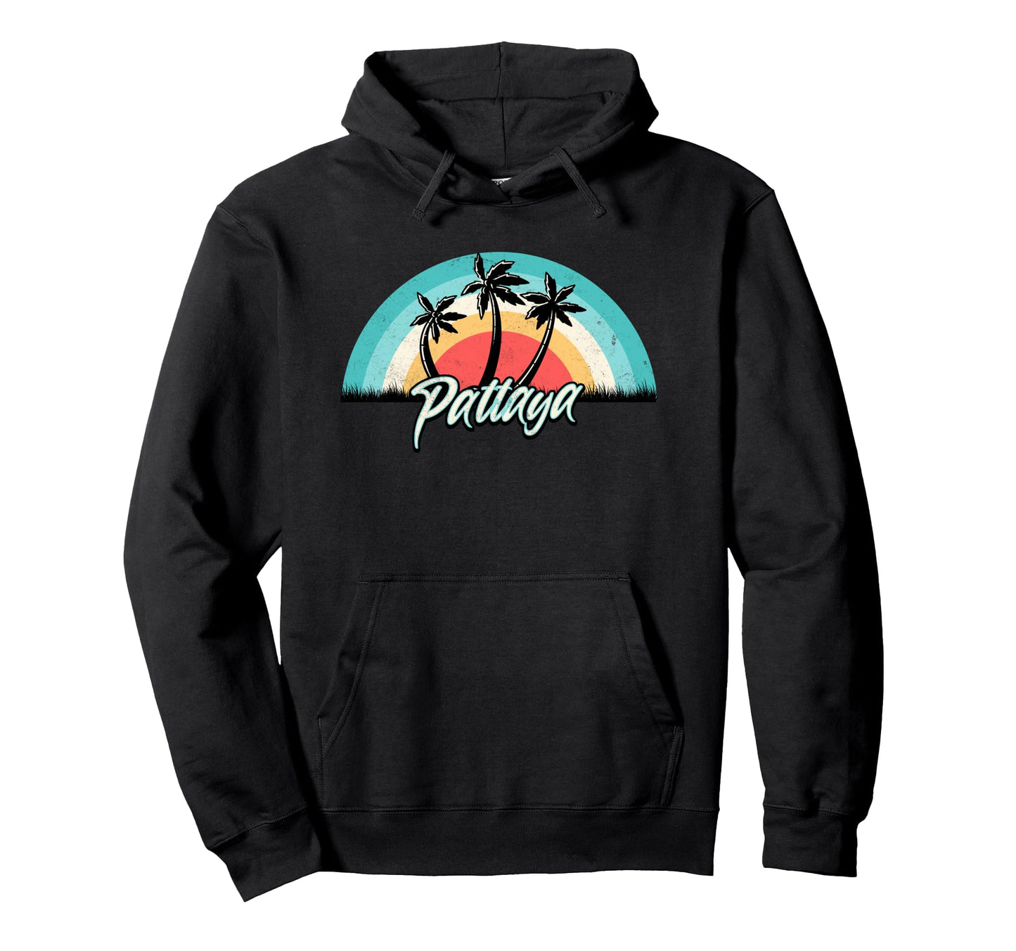 Pattaya Thailand Beach Vacation Rainbow Hoodie - Streetwear Style Men Women - T-Shirt, Sweatshirt, Hoodie