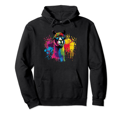 Funny Alpaca Art Sunglasses Pride Hoodie - Unique Graphic for Adults - T-Shirt, Sweatshirt, Hoodie