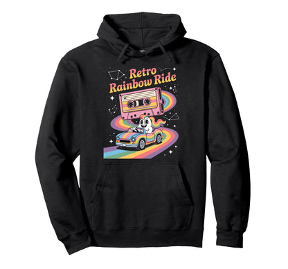 Rainbow Ride Unicorn Cassette Fun Hoodie - Streetwear Style Unisex - T-Shirt, Sweatshirt, Hoodie