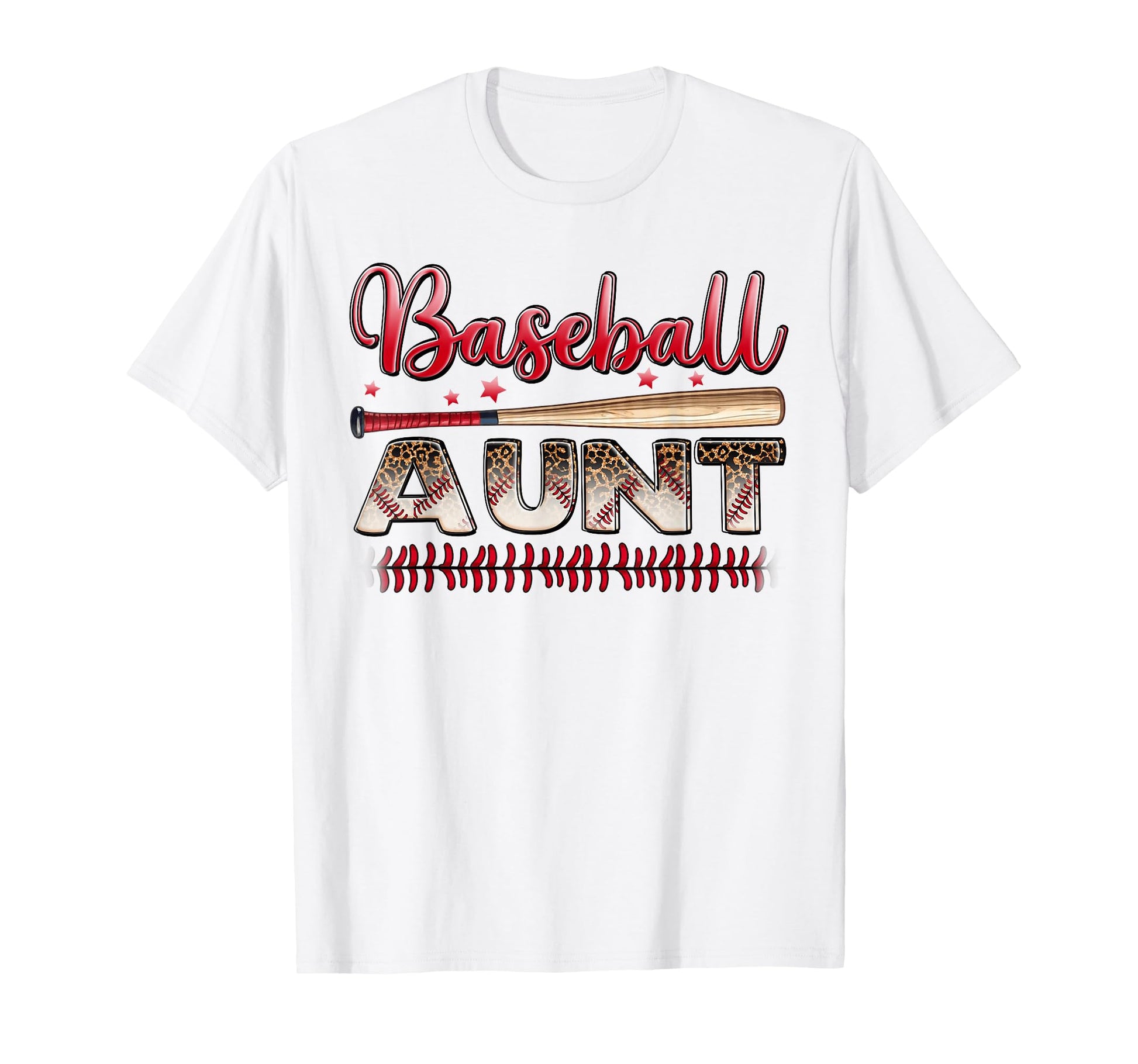 Baseball Aunt Funny Leopard Baseball T-Shirt - Casual Everyday Wear Unisex - T-Shirt, Sweatshirt, Hoodie