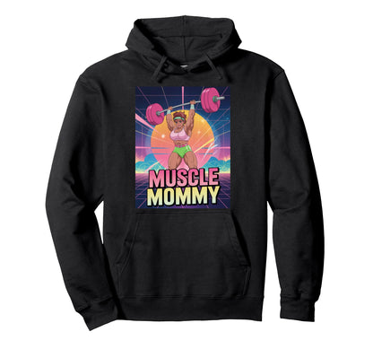 Anime Muscle Mommy Weightlifting Hoodie - Fun Novelty Design for Adults - T-Shirt, Sweatshirt, Hoodie