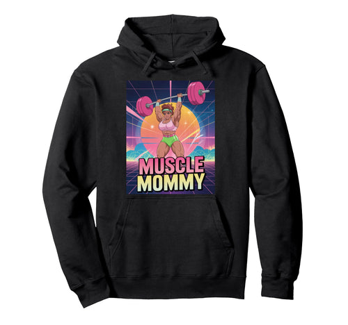 Anime Muscle Mommy Weightlifting Hoodie - Fun Novelty Design for Adults - T-Shirt, Sweatshirt, Hoodie