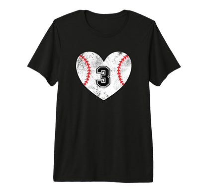 Baseball Heart Player 3 Baseball Mom T-Shirt - Novelty Apparel for Adults - T-Shirt, Sweatshirt, Hoodie