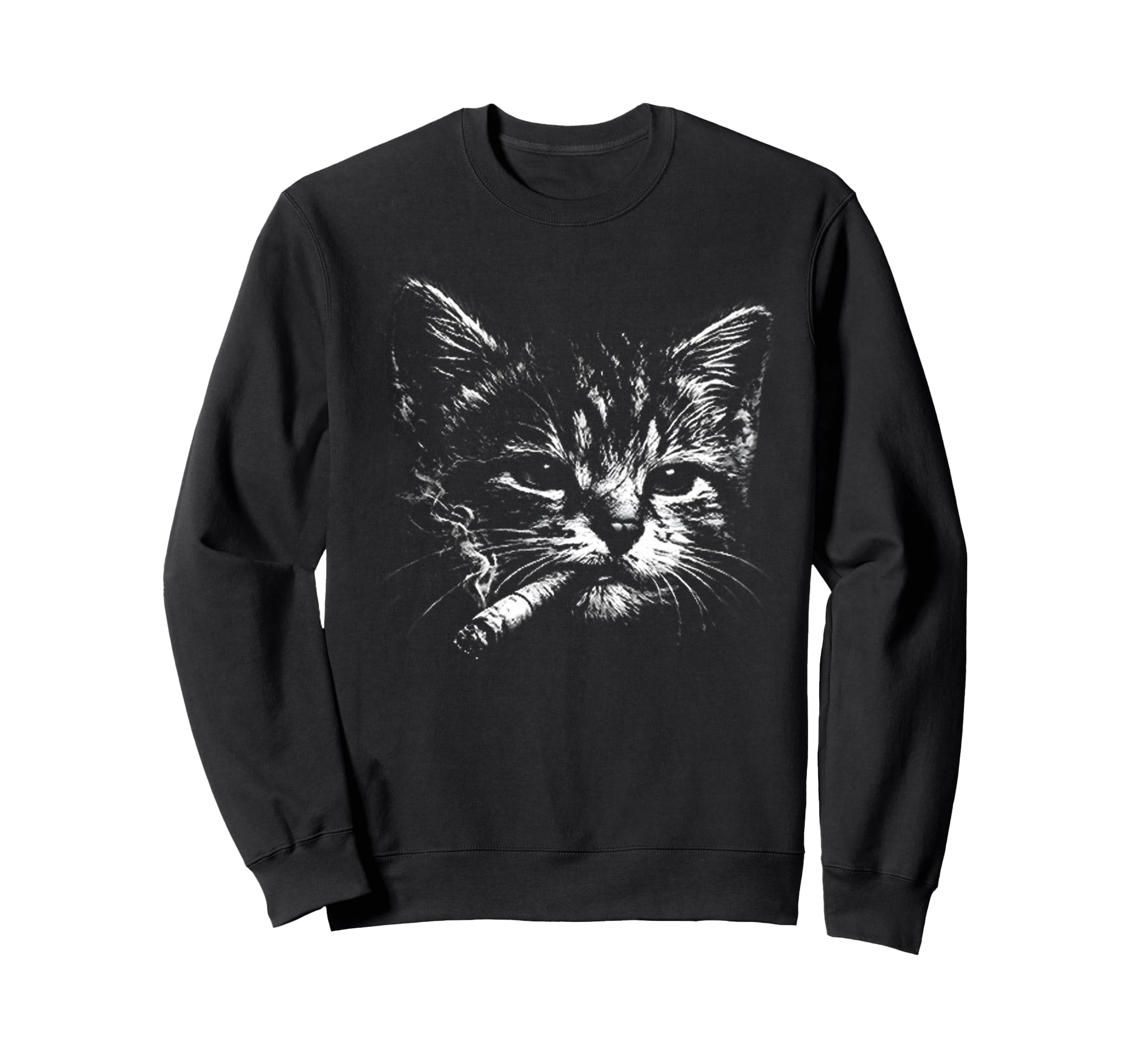 Cigarette Kitten Funny Grunge Y2K Sweatshirt - Graphic Print for Adults - T-Shirt, Sweatshirt, Hoodie