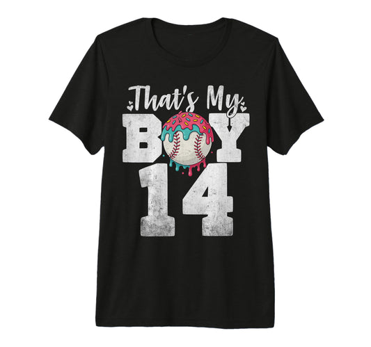 Thats My Baseball 14 Number Mom Dad T-Shirt - Custom Art Print for Adults - T-Shirt, Sweatshirt, Hoodie