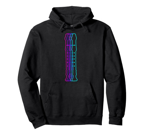 Flute Instrument Flutist Vaporwave Hoodie - Novelty Apparel for Adults - T-Shirt, Sweatshirt, Hoodie