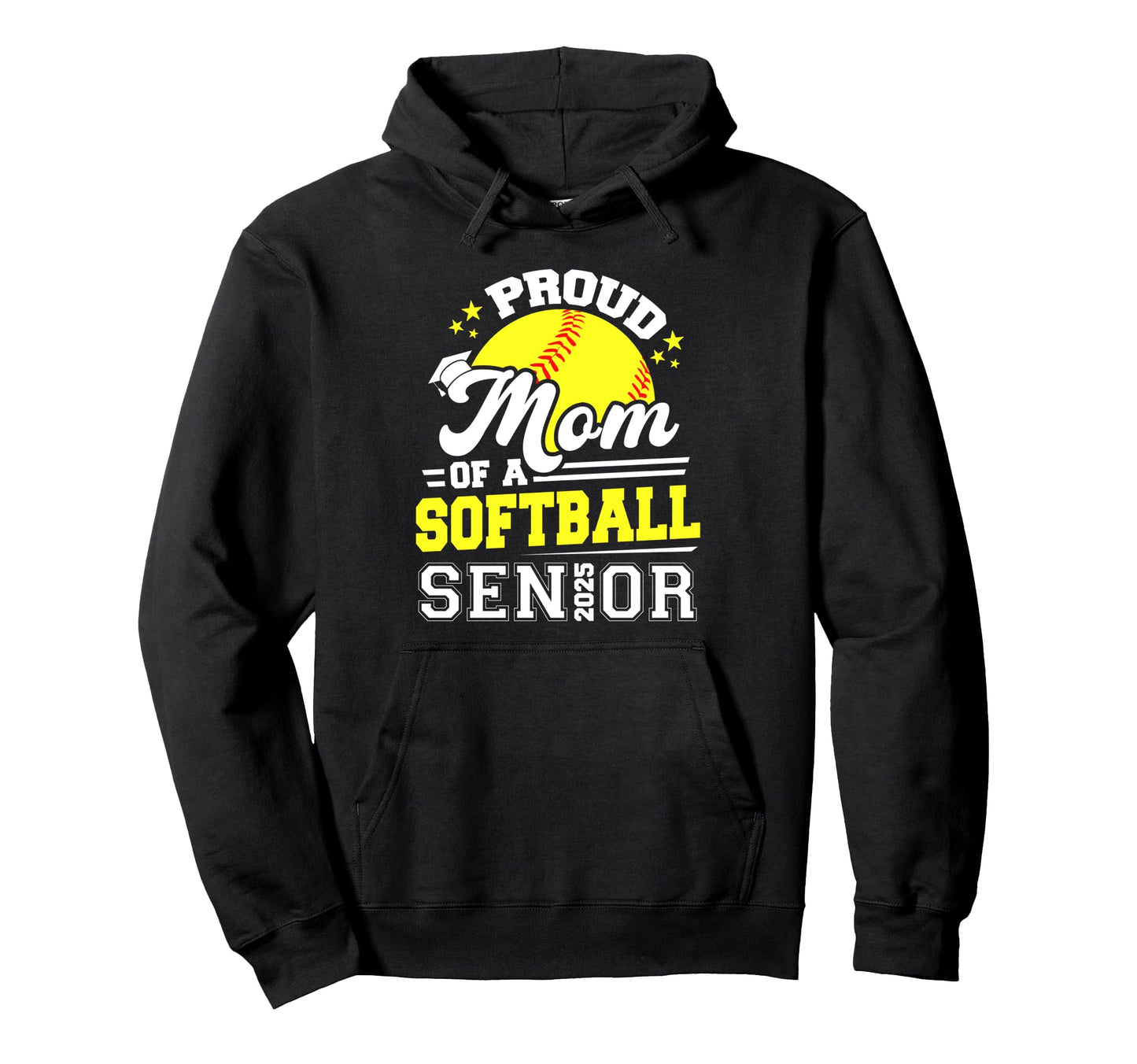 Proud Mom Softball Senior Class Hoodie - Fun Novelty Design for Adults - T-Shirt, Sweatshirt, Hoodie