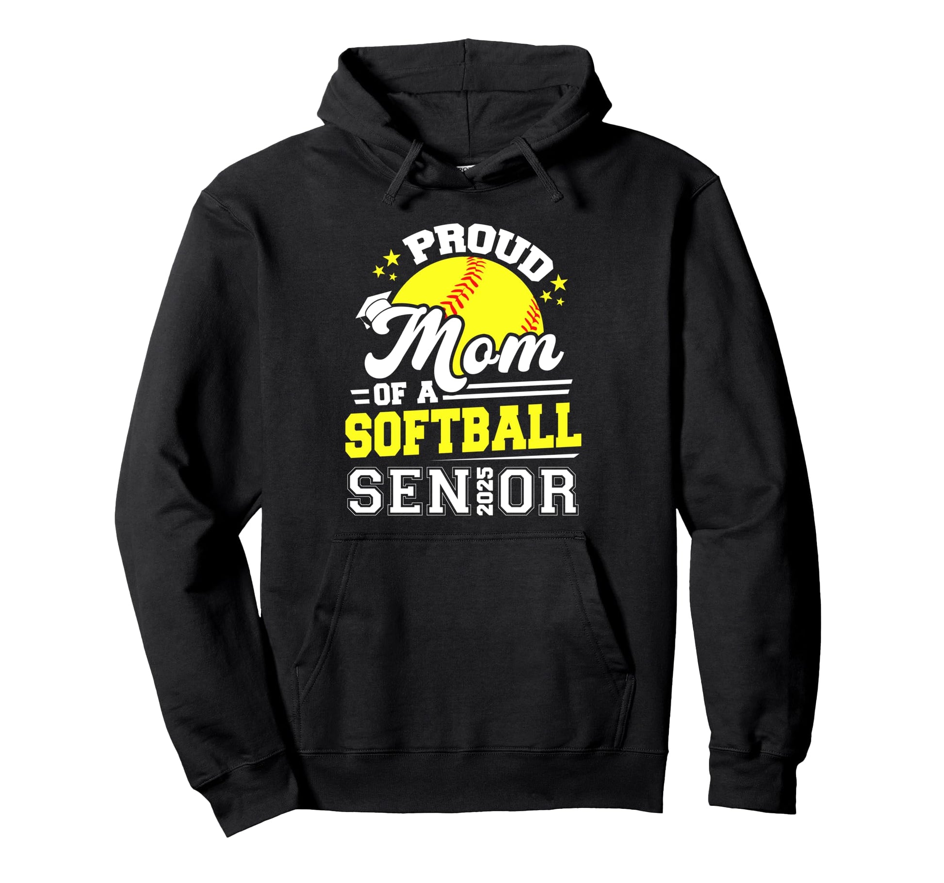 Proud Mom Softball Senior Class Hoodie - Fun Novelty Design for Adults - T-Shirt, Sweatshirt, Hoodie