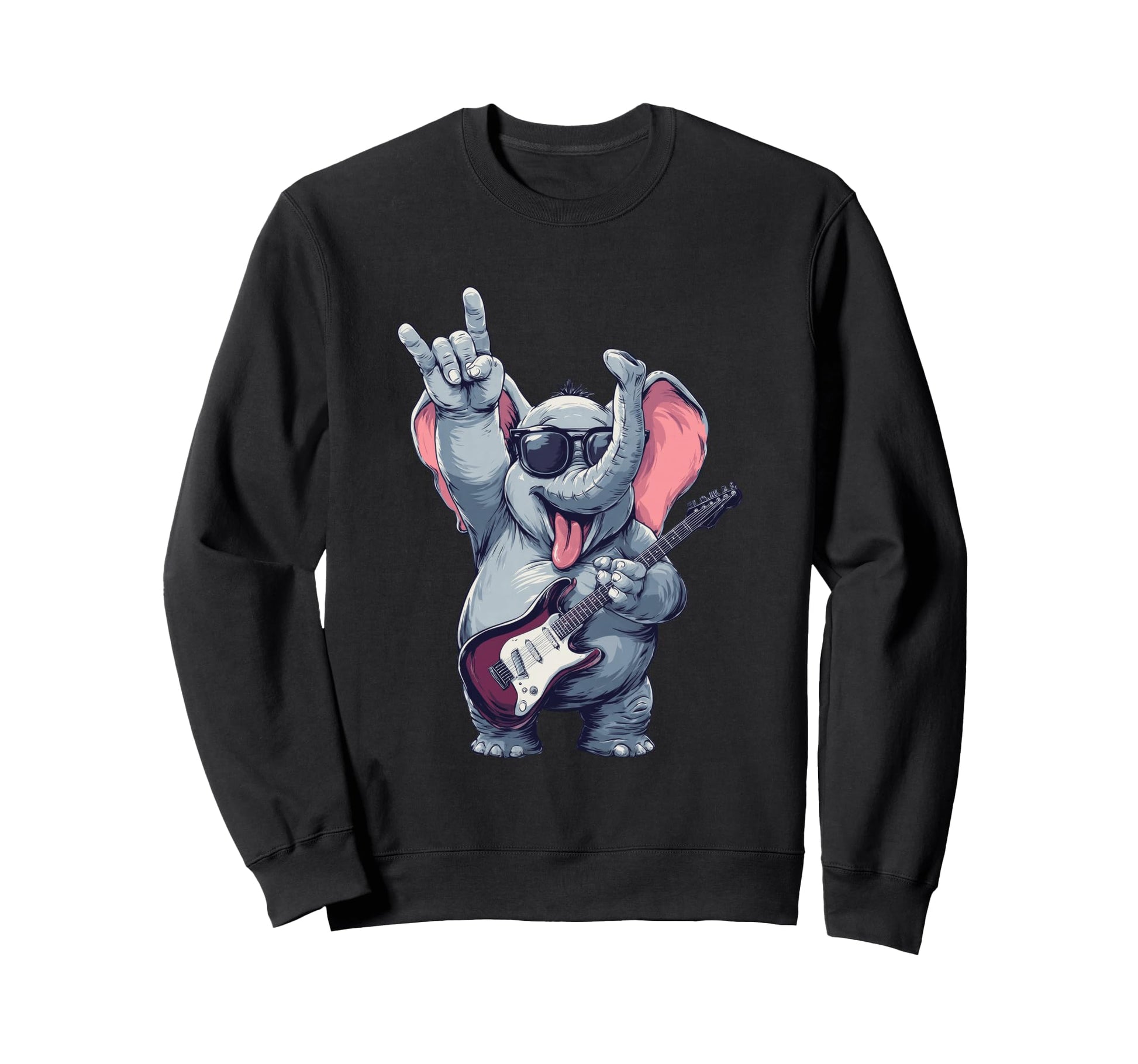 Rock Elephant Guitar Player Funny Sweatshirt - Streetwear Style Men Women - T-Shirt, Sweatshirt, Hoodie