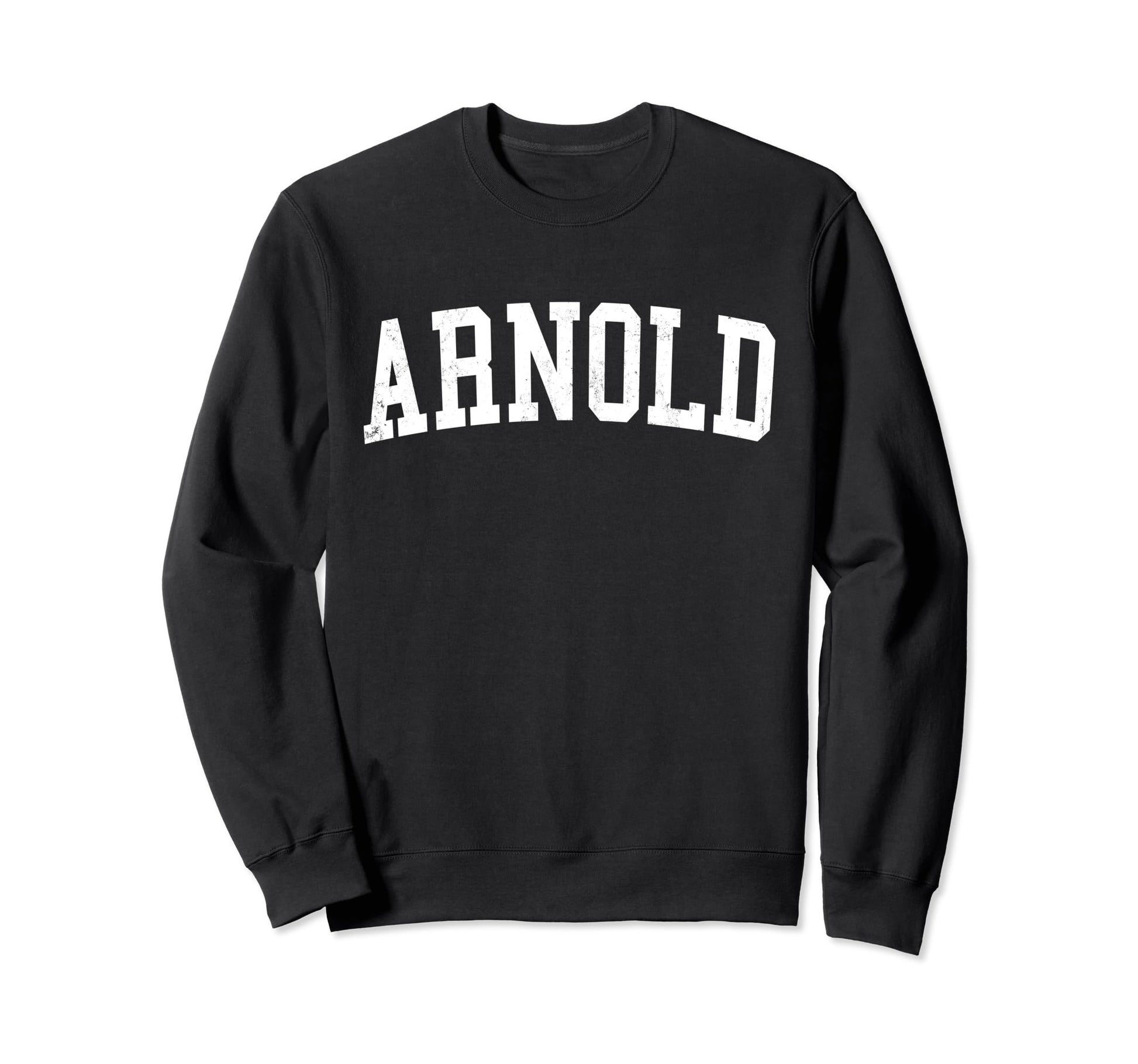 Arnold Mo Distressed White Varsity Sweatshirt - Custom Art Print for Adults - T-Shirt, Sweatshirt, Hoodie