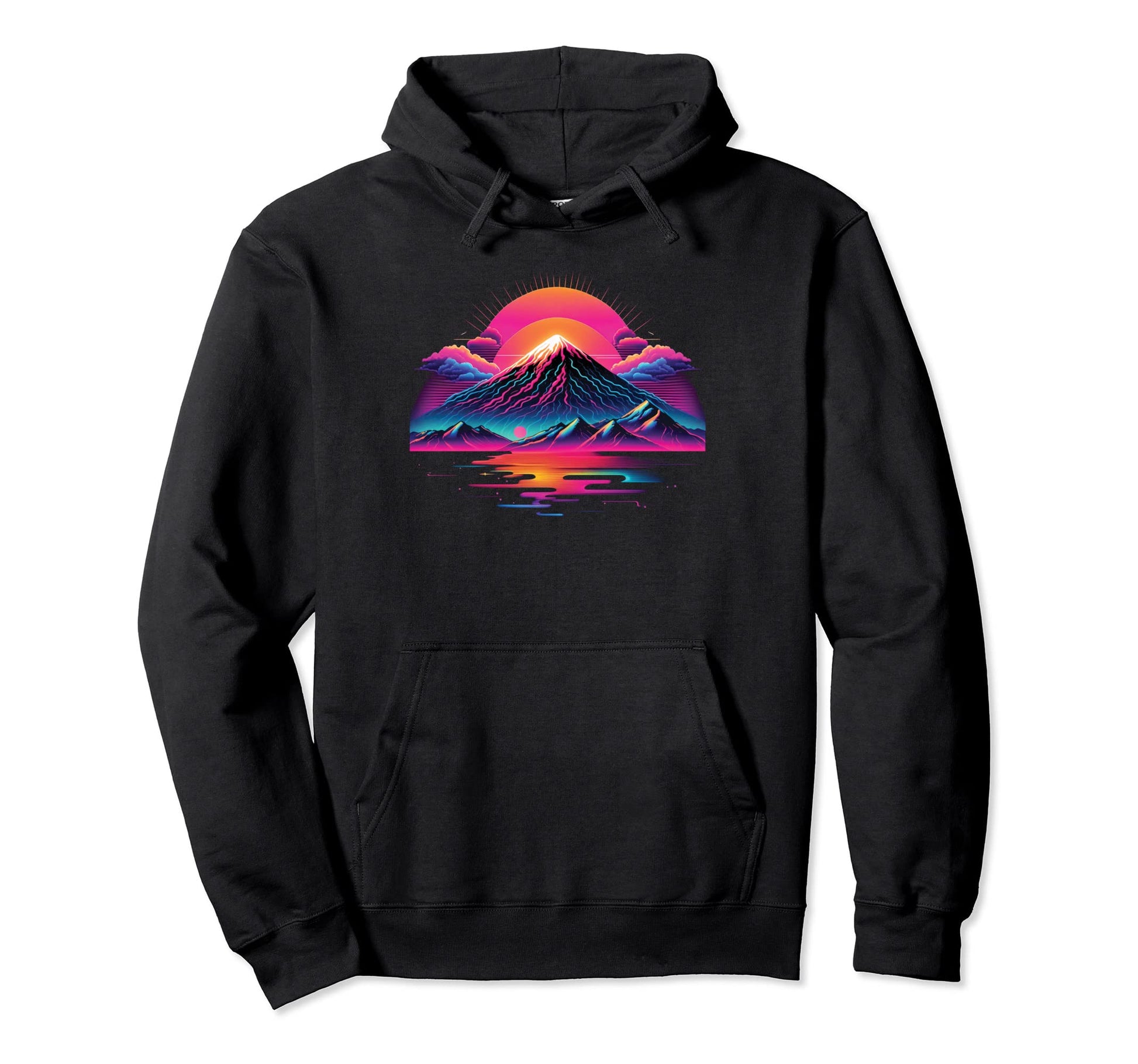 Mount Fuji Japan Vaporwave Hoodie - Fun Novelty Design for Adults - T-Shirt, Sweatshirt, Hoodie