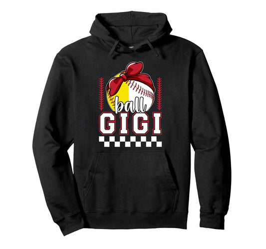 Ball Gigi Grandma Coquette Baseball Hoodie - Casual Everyday Wear Unisex - T-Shirt, Sweatshirt, Hoodie