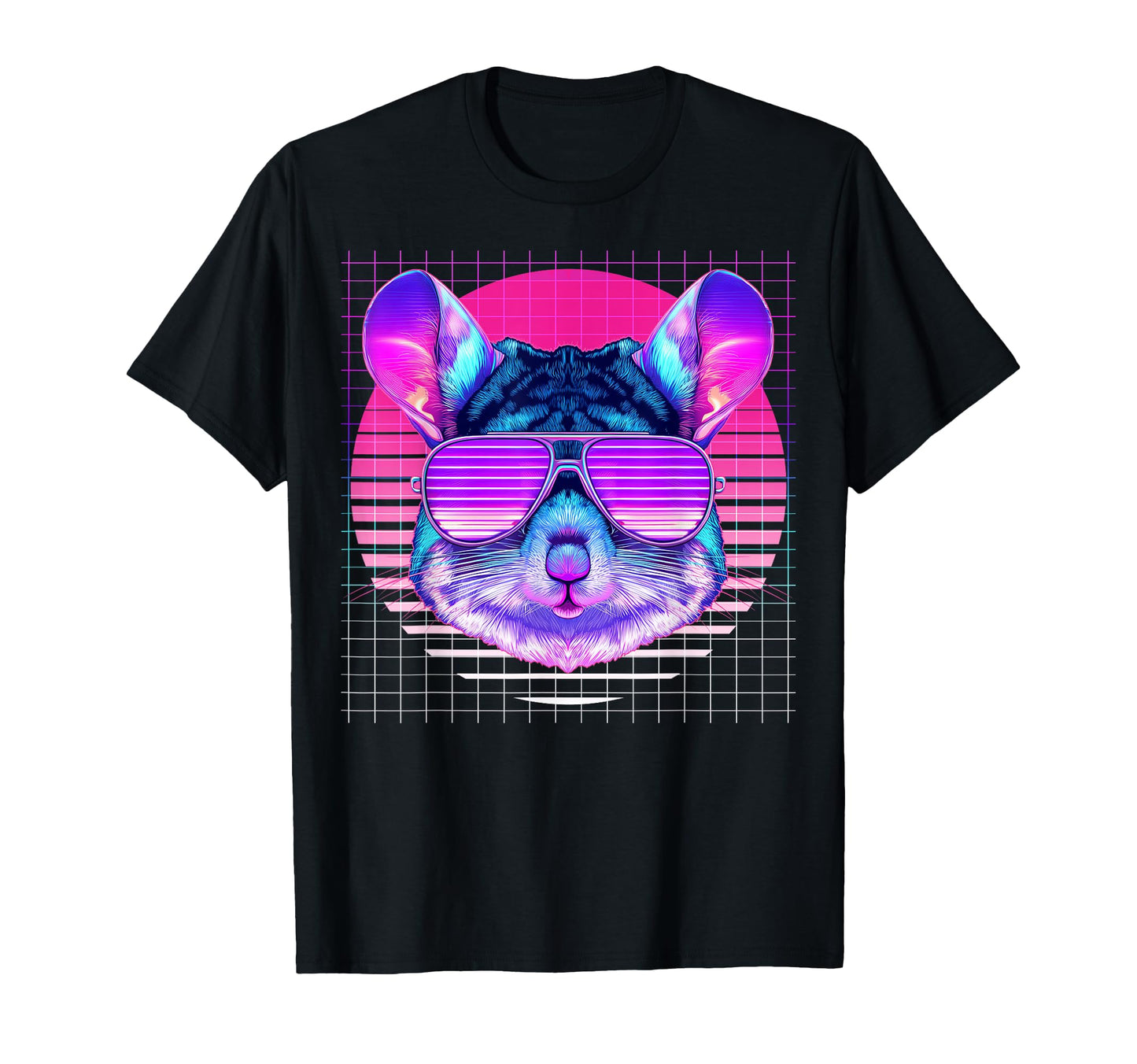 Chinchilla Sunglasses Pet Vaporwave T-Shirt - Fun Novelty Design Men Women - T-Shirt, Sweatshirt, Hoodie