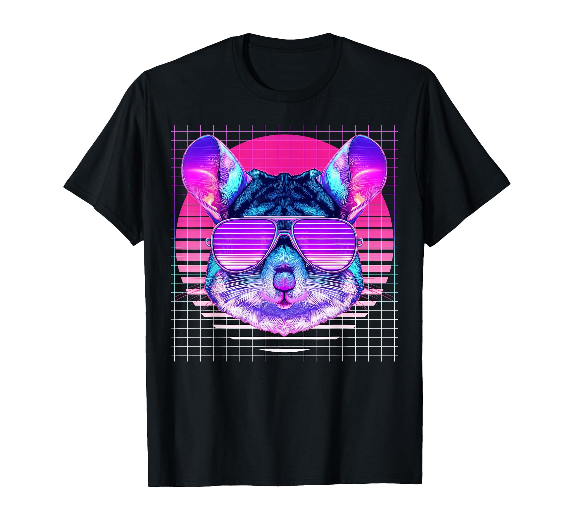Chinchilla Sunglasses Pet Vaporwave T-Shirt - Fun Novelty Design Men Women - T-Shirt, Sweatshirt, Hoodie